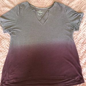 Purple Stripped tie dye top